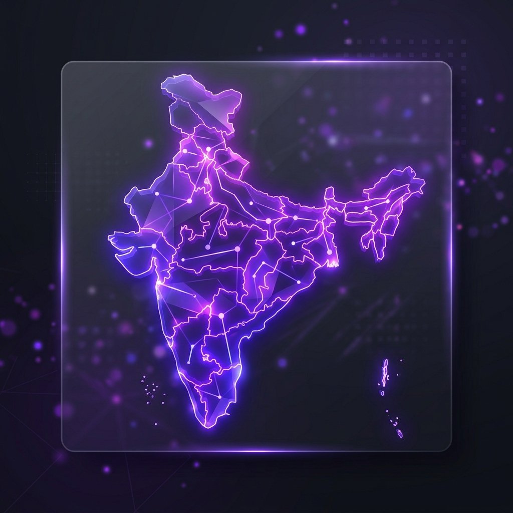 Abstract map of India Time Zone